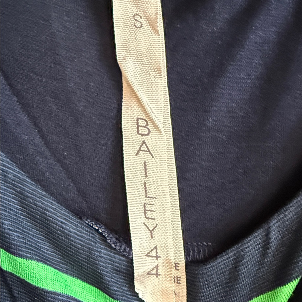 Bailey 44 Navy Tank Top with Bright Green Stripes